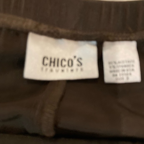 Chicos size 3 crop travelers pants Coco Brown - Picture 3 of 3